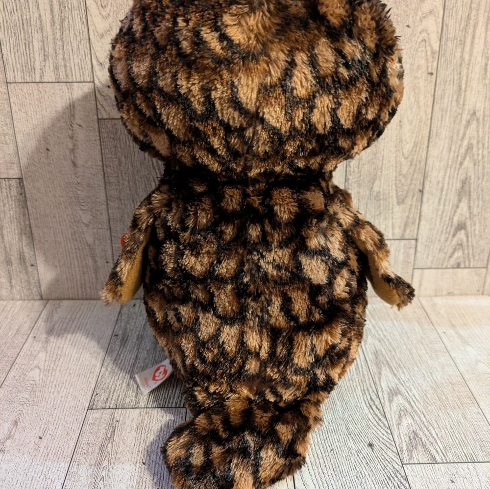 Ty Plush Owl Decor - Brown, Cream, and Gold 9" - Picture 3 of 6